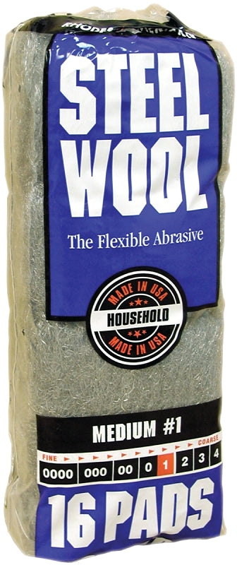HOMAX Homax 106604-06 Steel Wool, #1 Grit, Medium, Gray