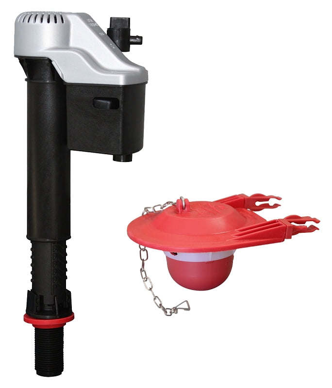 KORKY Korky QuietFILL Platinum Series 830MP Toilet Fill Valve and Flapper Kit, <=1.6 gpf, Red, Anti-Siphon: No
