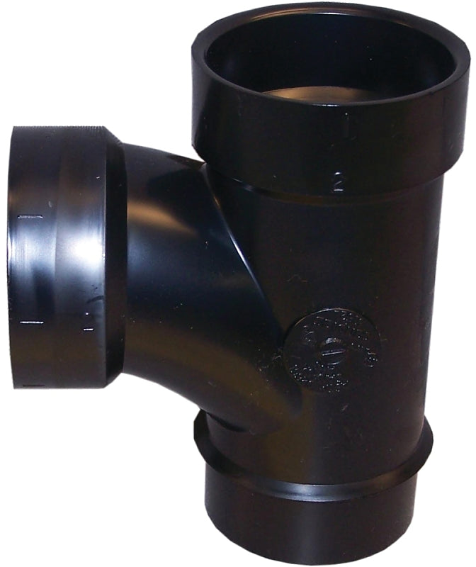 IPEX USA LLC-CANPLAS Canplas 105151LBC Sanitary Pipe Tee, 1-1/2 in, Spigot x Hub, ABS, Black LAWN & GARDEN IPEX USA LLC-CANPLAS