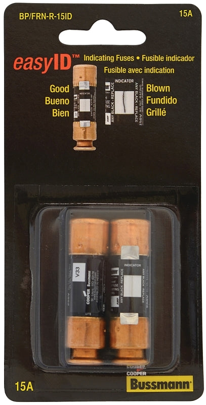 BUSSMANN Bussmann BP/FRN-R-15ID Fuse, 15 A, 250 V, Cartridge, Time Delay Fuse ELECTRICAL BUSSMANN