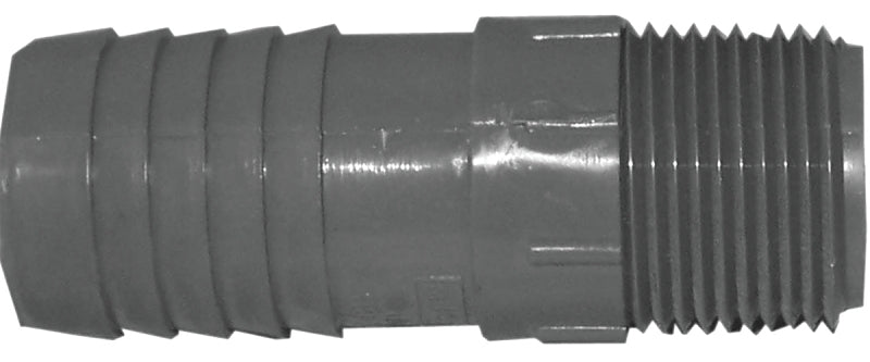 BOSHART INDUSTRIES Boshart UPPIA-0710 Pipe Adapter, 3/4 x 1 in, MPT x Insert, Polyethylene, Gray PLUMBING, HEATING & VENTILATION BOSHART INDUSTRIES