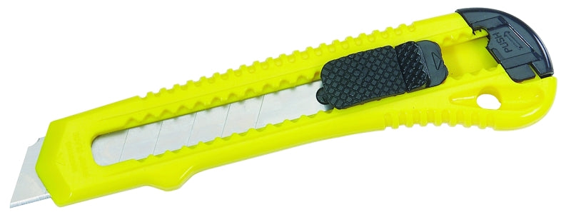 STANLEY STANLEY Quick-Point Series 10-143P Utility Knife, Carbon Steel Blade, Contour-Grip Handle, Black/Yellow Handle