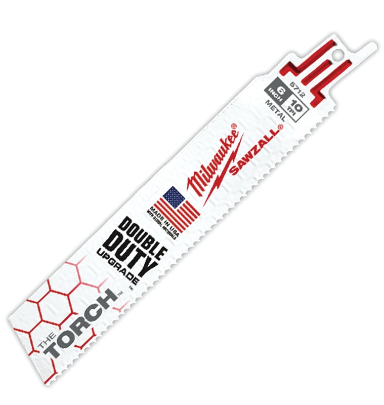 MILWAUKEE Milwaukee The Torch 48-00-5712 Reciprocating Saw Blade, 1 in W, 6 in L, 10 TPI, Bi-Metal Cutting Edge TOOLS MILWAUKEE