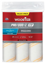 WOOSTER BRUSH Wooster RR663-9 Roller Cover, White, 3/8 in Thick Nap, 9 in L, Woven Fabric Cover, 3/PK PAINT WOOSTER BRUSH