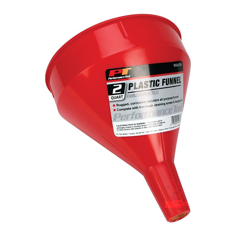PERFORMANCE TOOLS Performance Tool W54276 Funnel, 2 qt Capacity, Plastic AUTOMOTIVE PERFORMANCE TOOLS