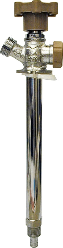 B & K INDUSTRIES B & K 104-849HC Anti-Siphon Frost-Free Sillcock Valve, 12 in L, 1/2 x 3/4 in, MPT x Hose, Chrome, 125 psi, Brass Body LAWN & GARDEN B & K INDUSTRIES