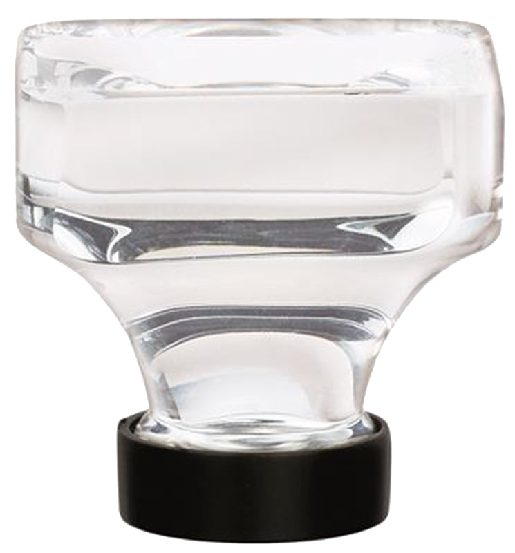 AMEROCK Amerock Glacio Series BP36653CBBR Cabinet Knob, 1-5/16 in Projection, Glass/Zinc, Black Bronze/Clear