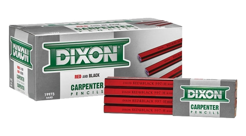 DIXON TICONDEROGA Dixon Ticonderoga 19973 Carpenter's Pencil, 7 in L, Wood Barrel, Black/Red Barrel TOOLS DIXON TICONDEROGA