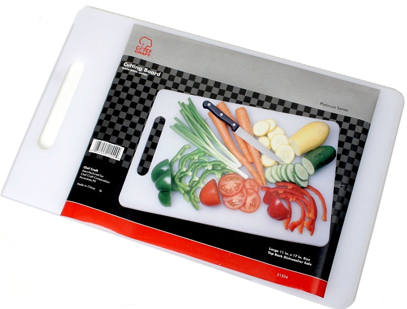 CHEF CRAFT Chef Craft 21554 Cutting Board, 17-1/2 in L, 11 in W, Plastic, White APPLIANCES & ELECTRONICS CHEF CRAFT