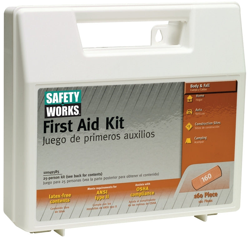 BOSS MFG Safety Works 10049585 First Aid Kit, 160-Piece, Plastic