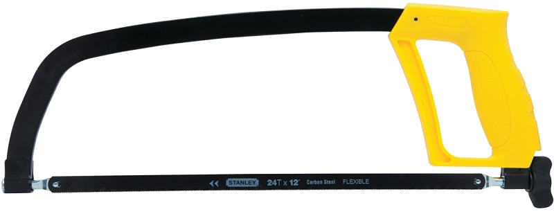 STANLEY STANLEY STHT20138 Hacksaw, 12 in L Blade, 24 TPI, Carbon Steel Blade, 4-3/8 in D Throat, Metal Frame, Ergonomic Handle