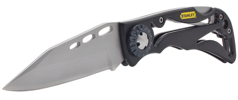 STANLEY STANLEY STHT10253 Pocket Knife, 4-1/8 in L Blade, Steel Blade, 1-Blade, Foldable Handle, Black/Yellow Handle ELECTRICAL STANLEY