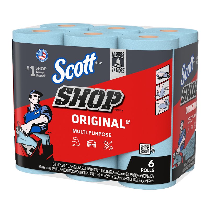 SCOTTS Scott 75180 Shop Towel, 11 in L, 13-1/4 in W