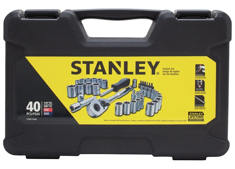 STANLEY STANLEY STMT71648 Socket Set, Chrome TOOLS STANLEY