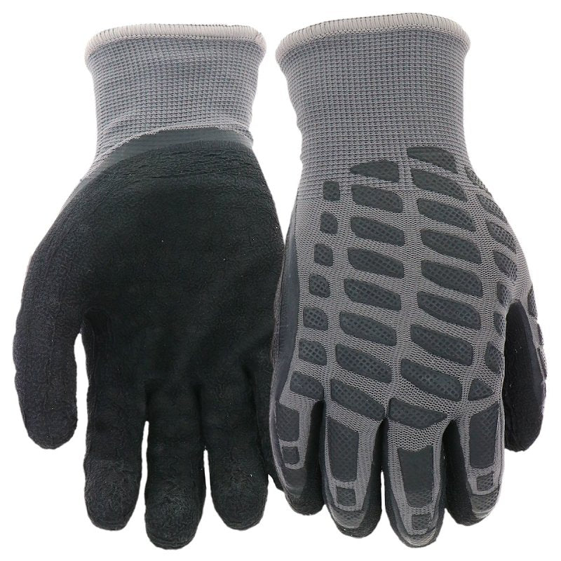 BOSS MFG Boss Arctik B93121-L Work Gloves, Men's, L, Wing Thumb, Elastic Knit Wrist, Slip-On Cuff, Latex/Polyester, Black