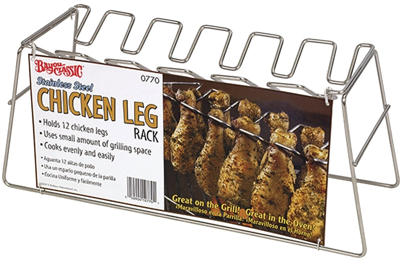 BAYOU CLASSIC Bayou Classic 0770 Chicken Leg Rack, Stainless Steel OUTDOOR LIVING & POWER EQUIPMENT BAYOU CLASSIC