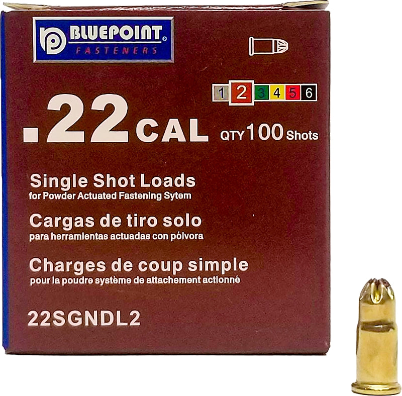 BLUE POINT FASTENING LOAD SHOT SNGL ND BRN 0.22CAL
