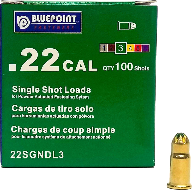BLUE POINT FASTENING LOAD SHOT SNGL ND GRN 0.22CAL