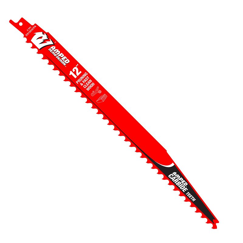 DIABLO Diablo AMPED Demo Demon DS1203CPA Reciprocating Saw Blade, 12 in L, 3 TPI, Carbide Cutting Edge