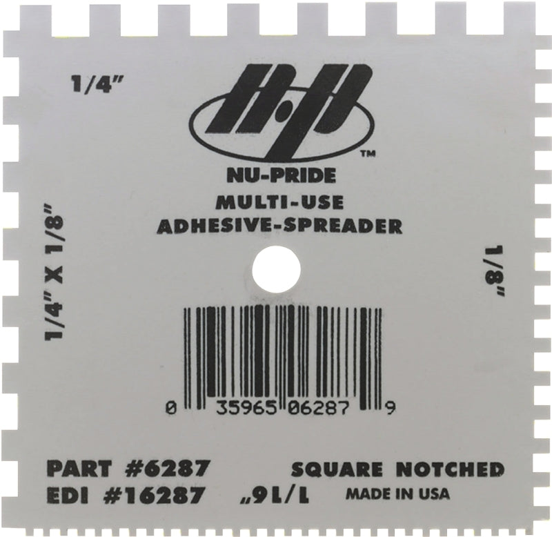 QLT BY MARSHALLTOWN Marshalltown 6287 Spreader, 1/16, 1/8, 1/4 in Notch, 4 in W Blade, Notched Blade, Plastic Blade TOOLS QLT BY MARSHALLTOWN