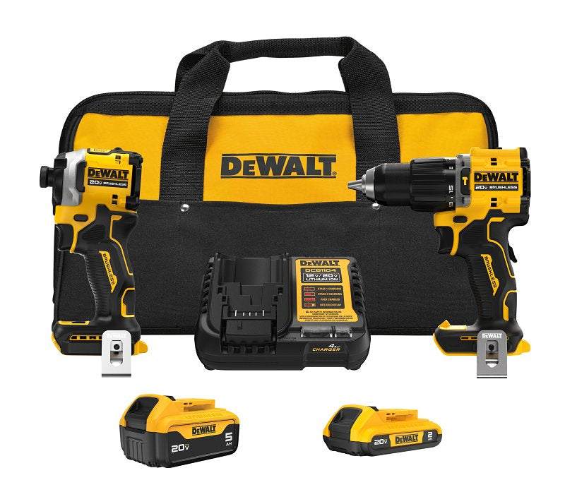 DEWALT DEWALT DCK200D1P1 Cordless Combination Tool Kit, Battery Included, 2, 5 Ah, 20 V, Lithium-Ion