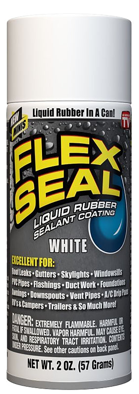 FLEX SEAL Flex Seal FSWHTMINI Rubberized Spray Coating, White, 2 oz HOUSEWARES FLEX SEAL