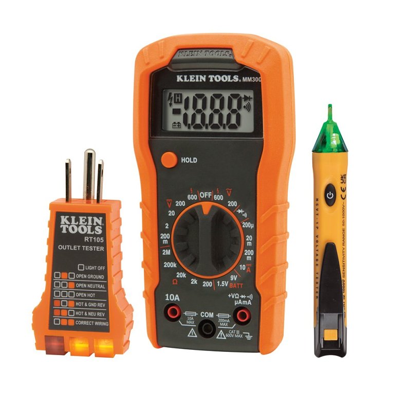 KLEIN Klein Tools 69149P Electrical Test Kit, 10 A DC, 2 Mohm, 600 VAC/VDC