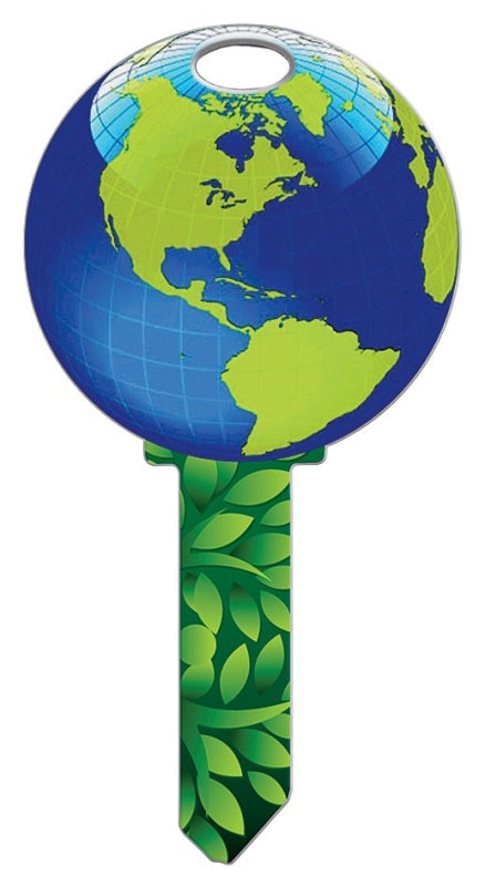 LUCKY LINE Lucky Line Key Shapes Series B127K Key Blank, Earth, Brass, Enamel-Coated, For: Kwikset Locks