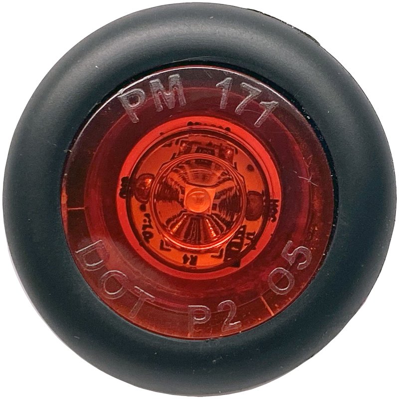 PETERSON MFG PM V171R Side Marker/Clearance Light, Round, 1.06 in W, 0.51 in H, 9 to 16 V, LED Lamp, Red Lens, Grommet AUTOMOTIVE PETERSON MFG