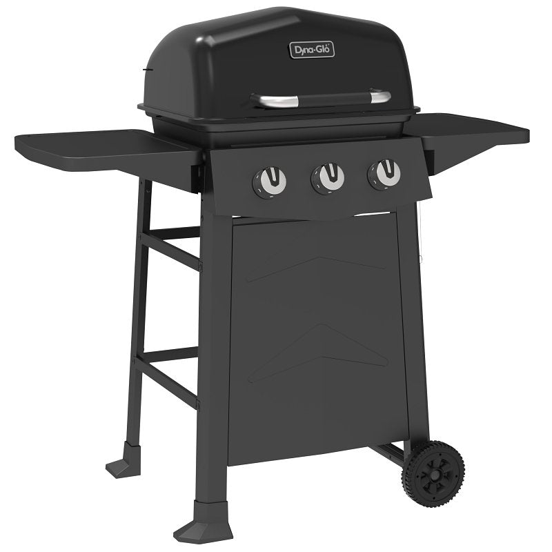 DYNA-GLO Dyna-Glo DGC310CNP Gas Grill, 24,000 Btu/hr BTU, Liquid Propane, 3-Burner, 310 sq-in Primary Cooking Surface, Black OUTDOOR LIVING & POWER EQUIPMENT DYNA-GLO