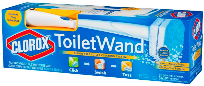 CLOROX Clorox 03191 Toilet Wand Kit, Plastic Blade, 15.31 in W, 4.41 in L, Plastic Handle CLEANING & JANITORIAL SUPPLIES CLOROX