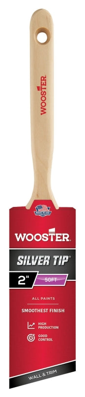 WOOSTER BRUSH Wooster 5221-2 Paint Brush, Silver/White, Birch Hardwood Handle, 2 in W, 2-11/16 in L Bristle, Polyester Bristle PAINT WOOSTER BRUSH