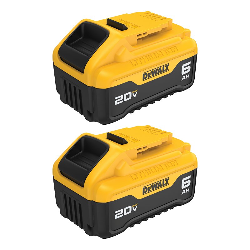 DEWALT DEWALT DCB206-2 Battery Pack, 20 V Battery, 6 Ah, 1 hr Charging