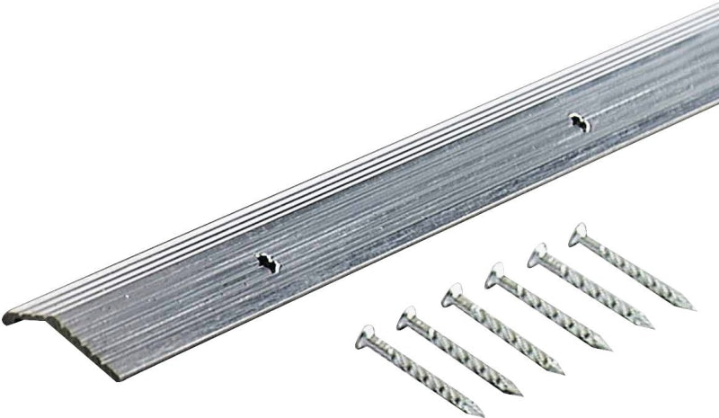 M-D M-D 78089 Carpet Trim, 72 in L, 7/8 in W, Fluted Surface, Aluminum, Silver