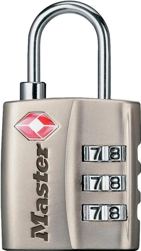 MASTER LOCK Master Lock 4680DNKL Luggage Lock, Resettable Combination Key, 1/8 in Dia Shackle, 3/4 in H Shackle, Steel Shackle HARDWARE & FARM SUPPLIES MASTER LOCK