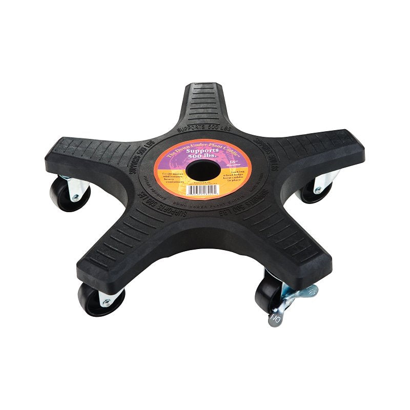 DOWN UNDER Down Under 18410 Down Under Plant Caddie, 16 in OAW, Plastic Shelf, Black Shelf