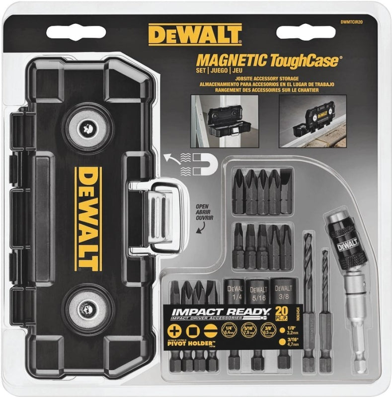 DEWALT DEWALT DWMTCIR20 Screwdriver Bit Set, 20-Piece, Heavy-Duty, Alloy Steel, Black Oxide TOOLS DEWALT