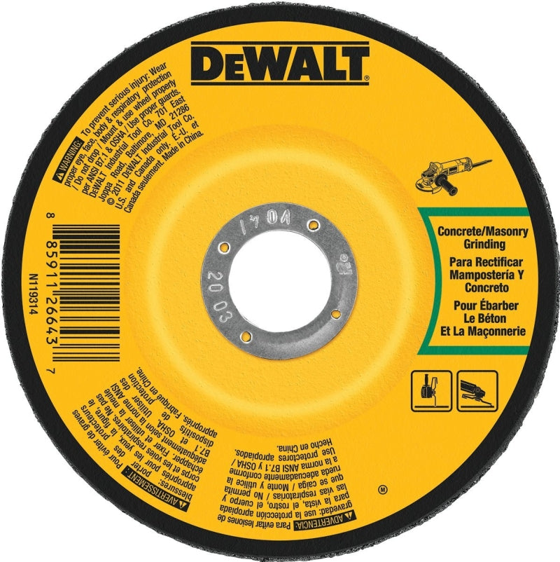 DEWALT DEWALT DWA4500C Grinding Wheel, 4 in Dia, 1/4 in Thick, 5/8 in Arbor, 24 Grit, Aluminum Oxide Abrasive