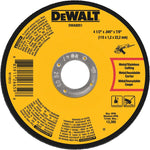 DEWALT DEWALT DWA8051 Cutting Wheel, 4-1/2 in Dia, 0.45 in Thick, 7/8 in Arbor, Medium, Aluminum Oxide Abrasive TOOLS DEWALT