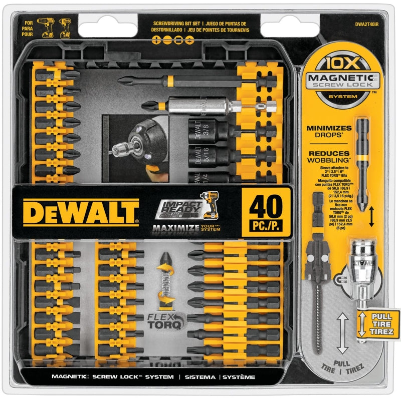 DEWALT DEWALT DWA2T40IR Screwdriver Bit Set, Steel, Includes: (6) 2 in PH2 Impact READY Bit TOOLS DEWALT