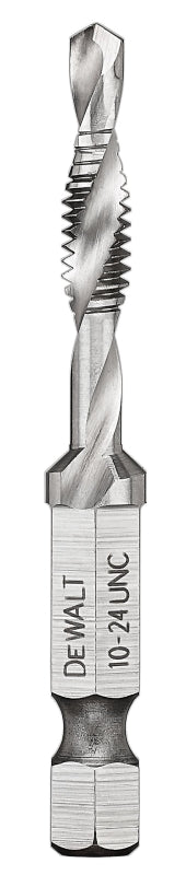 DEWALT DEWALT IMPACT READY DWADTQTR1024 Tap and Drill Bit, 10 mm Dia, 3-Flute, Spiral Flute, HSS