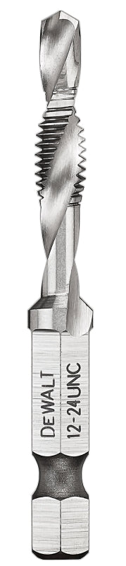DEWALT DEWALT IMPACT READY DWADTQTR1224 Tap and Drill Bit, 12 mm Dia, 3-Flute, Spiral Flute, HSS