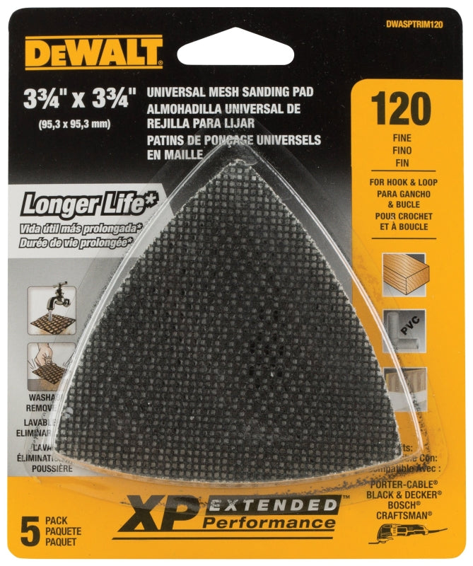 DEWALT DEWALT DWASPTRIM120 Mesh Sandpaper, 120 Grit, Fine, Silicone Carbide Abrasive, 3-3/4 in L