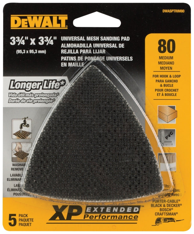DEWALT DEWALT DWASPTRIM80 Mesh Sandpaper, 80 Grit, Medium, Silicone Carbide Abrasive, 3-3/4 in L TOOLS DEWALT