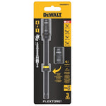 DEWALT DEWALT FLEXTORQ DWADENDEXT-2 4-in-1 Double-Ended Nut Driver, 1/4, 5/16, 3/8, 7/16 in Drive, 6 in L, Hex Shank TOOLS DEWALT
