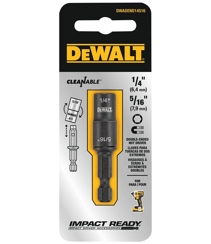 DEWALT DEWALT DWADEND14516 Double-Ended Nut Driver, 1/4, 5/16 in Drive, Hollow Hex Drive TOOLS DEWALT