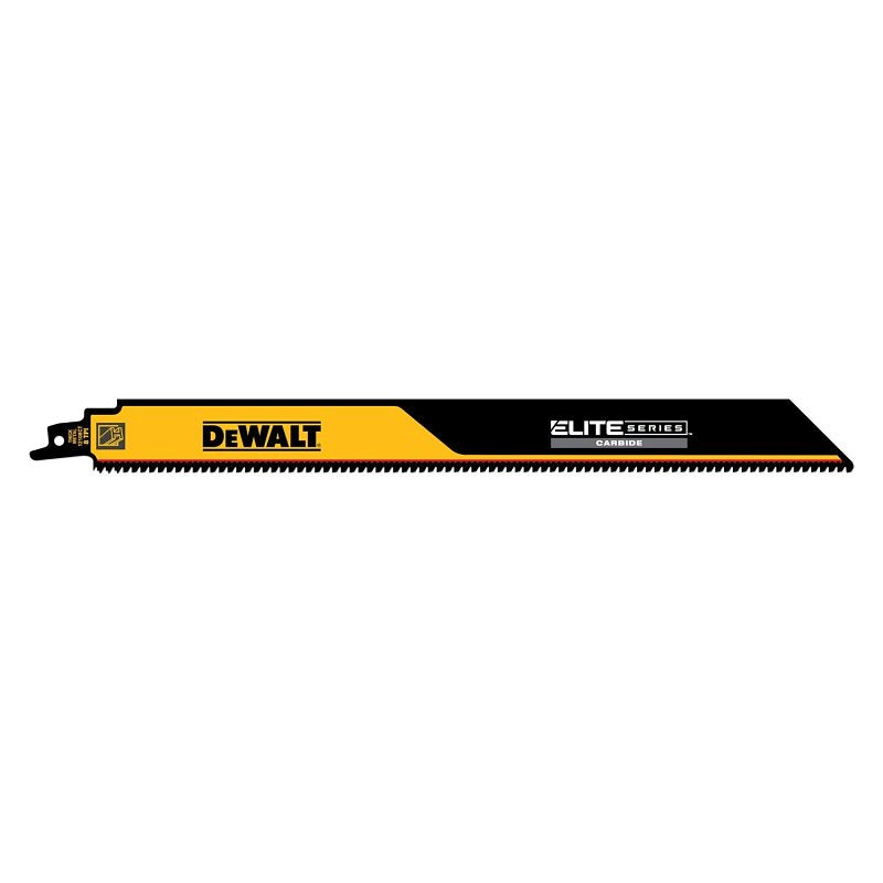 DEWALT DEWALT ELITE SERIES DWAR12108CT-1 Reciprocating Saw Blade, 1 in W, 12 in L, 8 TPI, Carbide Cutting Edge TOOLS DEWALT
