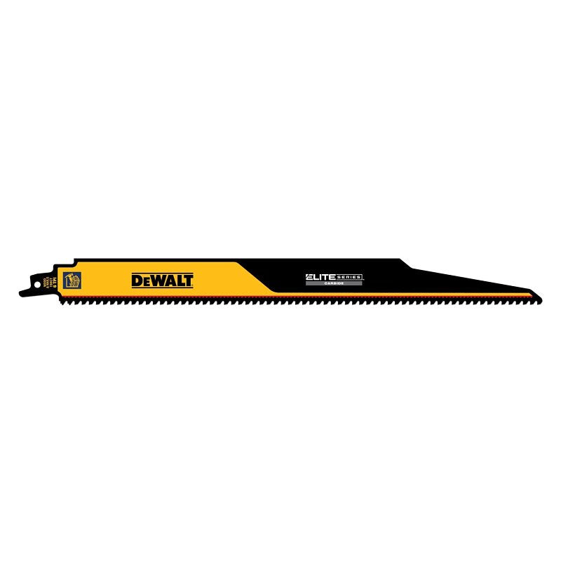DEWALT DEWALT ELITE SERIES DWAR156CT-1 Reciprocating Saw Blade, 1 in W, 12 in L, 6 TPI, Carbide Cutting Edge