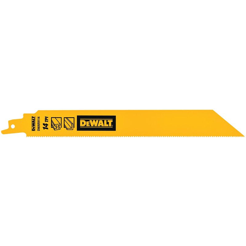 DEWALT DEWALT DWAR9114 Reciprocating Saw Blade, 9 in L, 14 TPI