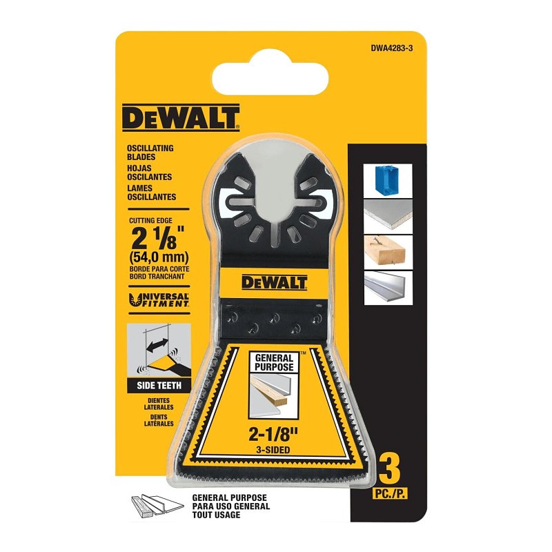 DEWALT DEWALT DWA4283-3 Three-Sided General-Purpose Oscillating Blade, 2-1/8 in, Bi-Metal TOOLS DEWALT